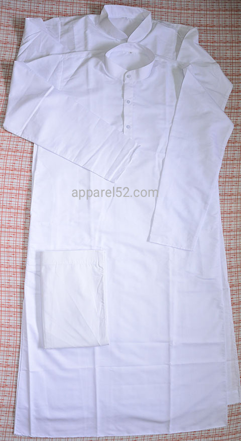   Plain White - Soft material Saya-Kurta-Izar